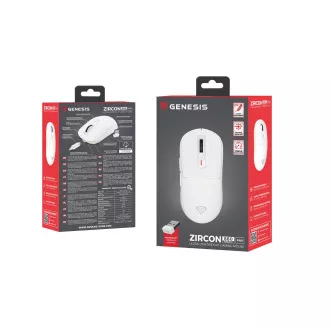 Mouse de gaming Genesis ZIRCON 660 PRO/Gaming/Optic/Pentru dreptaci/26.000 DPI/Fired+wireless/Alb