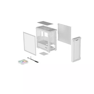 Carcasă computer Genesis IRID 503 ARGB LITE/Mini Tower/Transparentă/Albă Carcasă computer Genesis IRID 503 ARGB LITE/Mini Tower/Transparentă/Albă