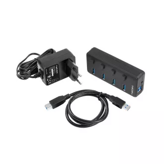 Hub activ Natec Mantis 2 cu funcție de încărcare 4x HUB USB 3.0, comutator de alimentare, adaptor de alimentare Hub activ Natec Mantis 2 cu funcție de încărcare 4x HUB USB 3.0, comutator de alimentare, adaptor de alimentare