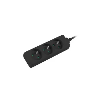 Cablu prelungitor Lanberg PS0, 3 prize, 3m, negru