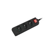 Cablu prelungitor Lanberg PS1, 3 prize, comutator 3m, negru