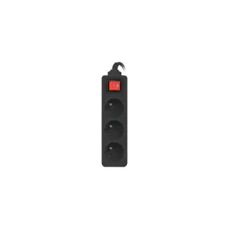 Cablu prelungitor Lanberg PS1, 3 prize, comutator 3m, negru