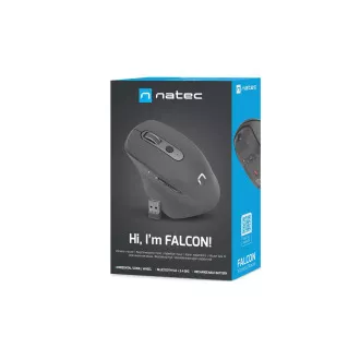 Mouse optic Natec FALCON/Biro/Optic/Pentru dreptaci/3.200 DPI/Wireless Bluetooth/Negru