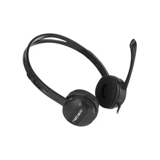 Căști NATEC cu microfon CANARY, negru