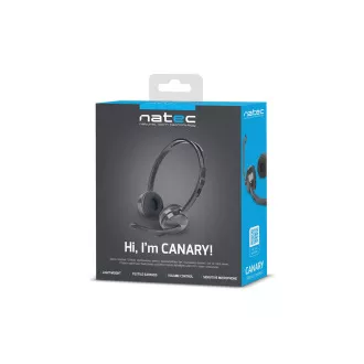 Căști NATEC cu microfon CANARY, negru