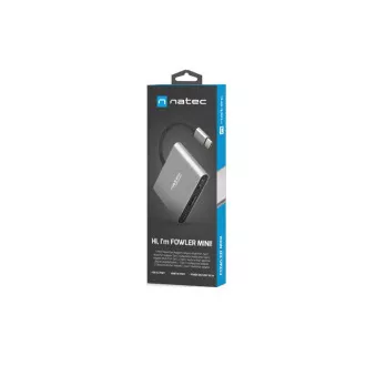 Adaptor multiport Natec Fowler MINI USB-C PD, USB 3.0, HDMI 4K