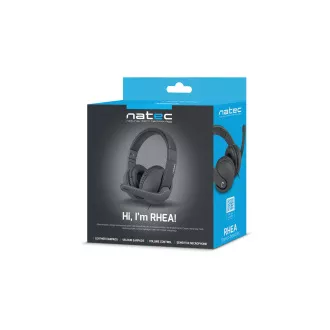 Căști NATEC cu microfon RHEA, negru
