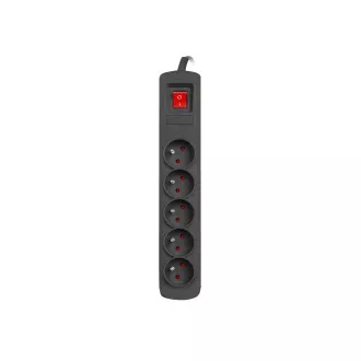 Protector de supratensiune Natec BERCY 400, 1,5 m, 5 prize, intrerupator, negru