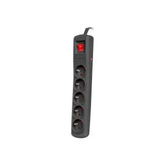 Protector de supratensiune Natec BERCY 400, 1,5 m, 5 prize, intrerupator, negru Protector de supratensiune Natec BERCY 400, 1,5 m, 5 prize, intrerupator, negru