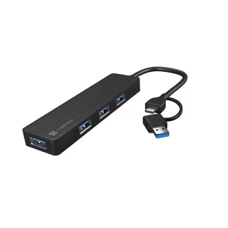 Hub Natec MAYFLY 4xUSB-A 3.0 HUB + adaptor USB-A