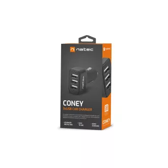 Încărcător auto Natec CONEY, 2XUSB, 1XUSB-C, 84W