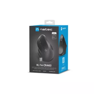 Natec CRAKE 2/Office/Optic/Pentru stângaci/2400 DPI/USB+BT/Negru