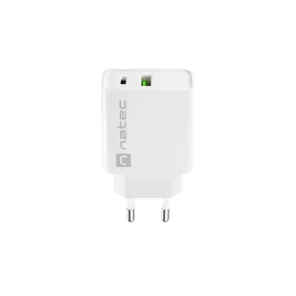 Incarcator universal Natec RIBERA 20W 1X USB-A + 1X USB-C, alb