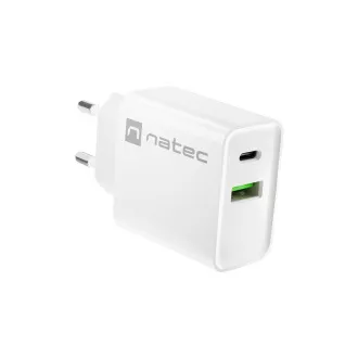 Incarcator universal Natec RIBERA 20W 1X USB-A + 1X USB-C, alb