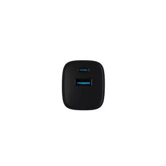 Încărcător universal USB Natec RIBERA GaN 30 W, 1X USB-A, 1X USB-C, negru