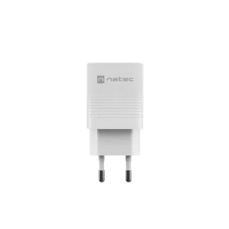 Încărcător universal USB Natec RIBERA GaN 30W, 1X USB-A, 1X USB-C, alb