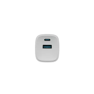 Încărcător universal USB Natec RIBERA GaN 30W, 1X USB-A, 1X USB-C, alb