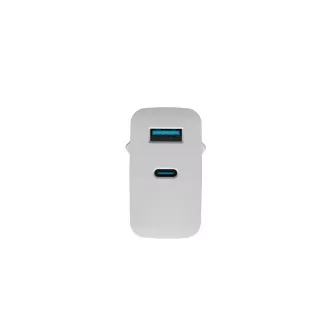 Încărcător universal USB Natec RIBERA GaN 45W, 1X USB-A, 1X USB-C, alb