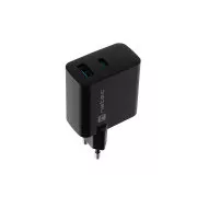 Încărcător universal USB Natec RIBERA GaN 45W, 1X USB-A, 1X USB-C, negru