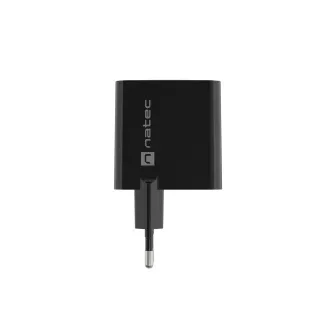 Încărcător universal USB Natec RIBERA GaN 45W, 1X USB-A, 1X USB-C, negru