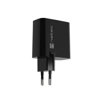 Încărcător universal USB Natec RIBERA GaN 45W, 1X USB-A, 1X USB-C, negru
