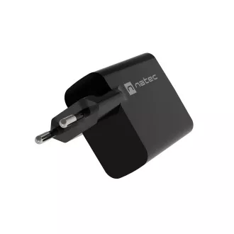 Încărcător universal USB Natec RIBERA GaN 45W, 1X USB-A, 1X USB-C, negru
