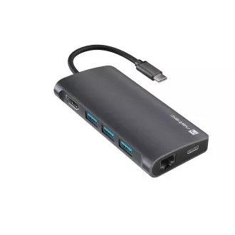 Adaptor multiport Natec FOWLER 2 3X HUB USB 3.0, HDMI 4K, USB-C, RJ45, SD, MICRO SD