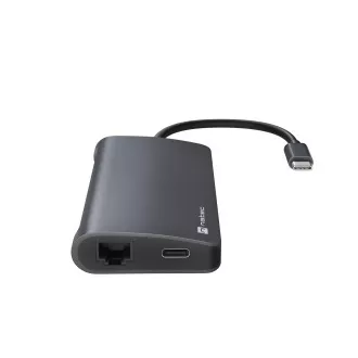 Adaptor multiport Natec FOWLER 2 3X HUB USB 3.0, HDMI 4K, USB-C, RJ45, SD, MICRO SD