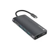 Adaptor multiport Natec FOWLER 2 3X HUB USB 3.0, HDMI 4K, USB-C, RJ45, SD, MICRO SD