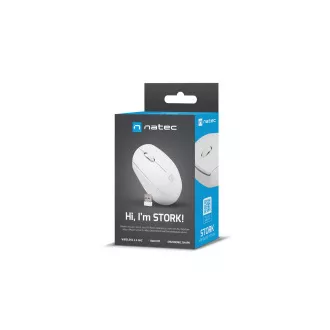 Mouse Natec STORK/Office/Optic/1600 DPI/USB fără fir/Alb