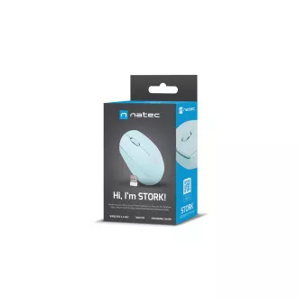 Mouse Natec STORK/Office/Optic/1600 DPI/USB fără fir/Albastru