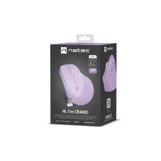 Mouse vertical wireless Natec CRAKE 2/Optic/2.400 DPI/USB+BT/Levan/Vertical/Optic/Pentru utilizatori dreptaci