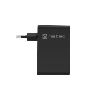 Încărcător USB universal Natec GaN 100W, 3X USB-C, 1X USB-A, Negru