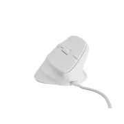 Mouse vertical Natec CRAKE 2 PRO/Vertical/Optic/Pentru dreptaci/12.400 DPI/Cu fir USB-A/Alb