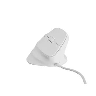 Mouse vertical Natec CRAKE 2 PRO/Vertical/Optic/Pentru dreptaci/12.400 DPI/Cu fir USB-A/Alb
