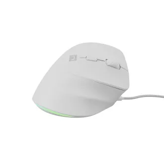 Mouse vertical Natec CRAKE 2 PRO/Vertical/Optic/Pentru dreptaci/12.400 DPI/Cu fir USB-A/Alb