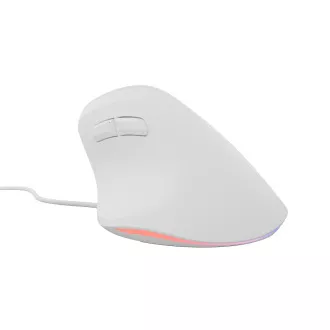 Mouse vertical Natec CRAKE 2 PRO/Vertical/Optic/Pentru dreptaci/12.400 DPI/Cu fir USB-A/Alb