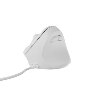 Mouse vertical Natec CRAKE 2 PRO/Vertical/Optic/Pentru dreptaci/12.400 DPI/Cu fir USB-A/Alb