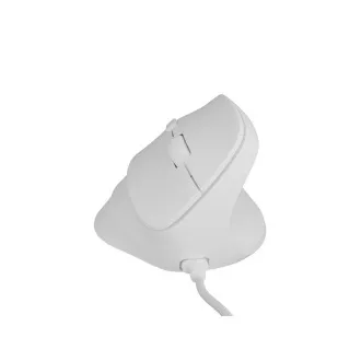 Mouse vertical Natec CRAKE 2 PRO/Vertical/Optic/Pentru dreptaci/12.400 DPI/Cu fir USB-A/Alb