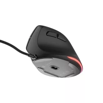 Mouse vertical Natec CRAKE 2 PRO/Vertical/Optic/Pentru dreptaci/12.400 DPI/Cu fir USB-A/Negru