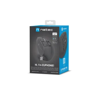Mouse wireless vertical Natec EUPHONIE PRO/Vertical/Blue Sense/Pentru dreptaci/2.400 DPI/USB+BT/Negru Mouse wireless vertical Natec EUPHONIE PRO/Vertical/Blue Sense/Pentru dreptaci/2.400 DPI/USB+BT/Negru
