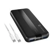 Baterie externă Natec TREVI SLIM Q V2 10000mAh, 2X USB-A 18W, 1X USB-C 20W, cablu USB-C - USB0-C, negru