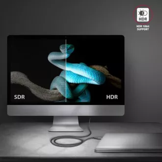 AXAGON RVC-HI2MC, adaptor/cablu USB-C -> HDMI 2.0a 1.8m, 4K/60Hz HDR10
