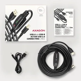 AXAGON ADR-215B, cablu USB 2.0 AM -> BM pentru conexiune activă / repetor, 15m