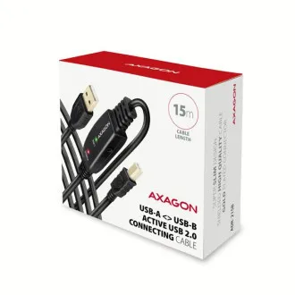 AXAGON ADR-215B, cablu USB 2.0 AM -> BM pentru conexiune activă / repetor, 15m