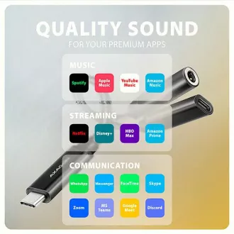 AXAGON ADA-HCPD, USB-C la mufă de 3,5 mm - Adaptor audio DAC de înaltă rezoluție, 384 kHz/32 biți, stereo, PD 60W 3A