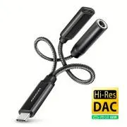 AXAGON ADA-HCPD, USB-C la mufă de 3,5 mm - Adaptor audio DAC de înaltă rezoluție, 384 kHz/32 biți, stereo, PD 60W 3A