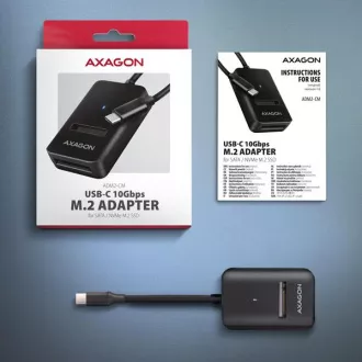 Adaptor AXAGON ADM2-CM USB-C 10Gbps - M.2 NVMe și SSD SATA, cablu USB-C 10cm