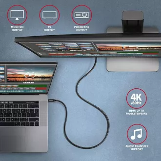 AXAGON BUCM32-CM05AB, cablu SPEED+ USB-C <-> USB-C, 0.5m, USB 20Gbps, PD 100W 5A, 4K HD, ALU, împletit AXAGON BUCM32-CM05AB, cablu SPEED+ USB-C <-> USB-C, 0.5m, USB 20Gbps, PD 100W 5A, 4K HD, ALU, împletit