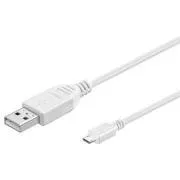 Cablu PremiumCord Micro USB 2.0, AB 20cm, alb